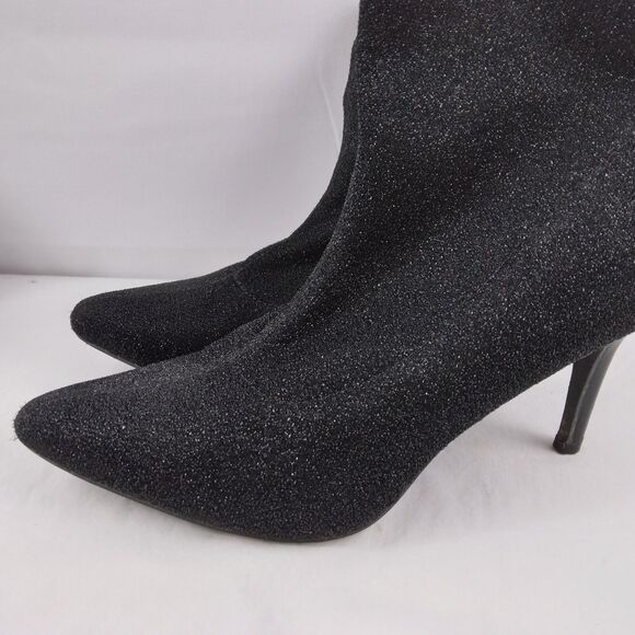 Jones New York Marcia Black Glitter Ankle Boots Witchcore Womens Size 7 - Picture 8 of 14